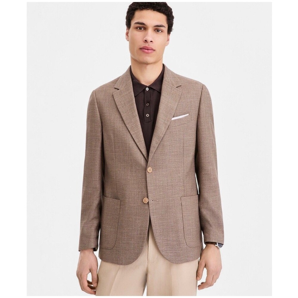$295 NEW NAUTICA MENS 40R SOLID TAN MODERN FIT BLAZER SPORT COAT SUIT JACKET